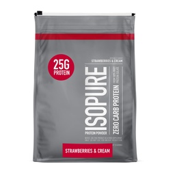 Isopure Zero Carb 100% Pure Wheey Isolát Protein Powder, Lactose, Gluten Free, With Vitamíny, Jahoda & Cream, 25g Protein Per Serving, 7,5 Lbs, 110 Servings (Backaging May Vary)