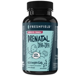 Freshfield Prenatal Vegan Omega 3 DHA: Udržateľný, Carragenan zadarmo, Tretia strana testovaný, Kompostable fľašu, Carbon Neutral. Podporuje srdce, mozog, spoločné zdravie w/DPA