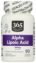 365 podľa trhu s celými potravinami, Alpha Kyselina lipoová 100mg, 90 Počet