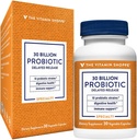 Vitamín Shoppe Probiotické Oneskorené vydanie 30 miliárd - s 10 Probiotické kmene na podporu trávenie, Imunitné a vaginálne zdravie alebo kyslosť Nerovnováha - Stabilný police (30 Veggie Caps)
