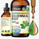 BIO KRAUTER Goldenseal Tinture - Vegan Lung Cleanse & Detox - Golden Seal Herb Supplement - Alkohol & Sugar Free Drops - 4 Fl.Oz.