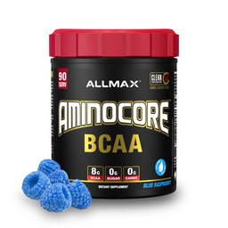 ALMMAX AMINOCORE BCAA prášok na cvičenie svalovej obnovy a zvýšenie vytrvalosti - bez cukru, bez výplne 8.18 Grams Bcaas Amino Acids, B Vitamíny pre ženy a mužov- 90 Servings 