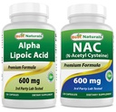 Najlepšie prírodné Alpha Kyselina lipoová 600 mg & NAC 600 mg