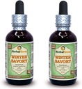 Zimné savary (Satureja Montana) Glycerit, Organicky vysušené listy Alkohol-FREE tekutý extrakt (názov brand: HerbalTerra, hrdo vyrobené v USA) 2x2 fl.oz (2x60 ml)