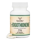 Ergotioneine Supplement (EGT) 30mg Pure, Plant-Based L-Ergotioneine Per Capsule, 60 Count (May Support Longevity and Healthy Aging) Non-GMO, Gluten Free, Vegan Safe by Double Wood