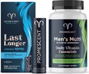 Promescent Desensitizing Meath Spray pre mužov klinicky preukázané, že vám pomôže trvať dlhšie v posteli + Multivitamín pre mužov, vitamín B12, vitamín C, vitamín D3, KSM-66 Ashwagandha, Kvalita Muži Multivitamíny