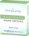 Alginát vápenatý rán prezliekanie 2" x 2" -simpurity- Jednotlivé hrubé kopy Antimikrobiálne alginátové obliekanie Fiber Padding lekárske rán starostlivosť o posteľné poranenie Sore-Leg Ulcer-Diabetická noha