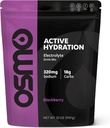 Osmo aktívny hydratačný Elektrolyt prášok (2lb odpudzujúci vak) - zahŕňa sodík, horčík, draslík, Carbs & Vitamíny, Trstinový cukor - všetky prírodné zložky, 3X rýchlejší hydratačný čierny Berry