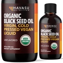 Organické Black Seed Oil Cold Pressed Liquid - Black Cumin Supplement for Immune System Function, Tráviaca podpora, Vlasy Výživa a celkové zdravie - 8 Fl Oz - Neochutené, non-GMO, Vegan