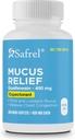 Safrel Pharma Mucus Relief Guaifenesin 400 mg - Fast Acting Expectorant, Thins and Loosens Musus, Relieves Chest Congestion, Kašeľ, Cold and Flu