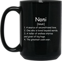 Noni Noun Coffee Mug (čierna) - Noni Definícia Mug - Darček pre Noni - Narodeninové darčeky pre Noni - Noni darčeky - Deň matiek Darček - Vianočné darčeky 15oz
