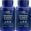 Life Extension Vitamíny D a K s morským jódom, 90 kapsúl