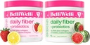 Belli Welli Daily Fiber Supplement Bundle - Strawberry Lemonade & Watermelon - Collagen, Probiotiká a elektrolyty pre vyváženú wellness - osviežujúce chute, 32 porcií celkom