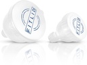 Malé a veľké 2-Pack Portable Protein Supplement Funnels, Skvelé pre pre-Workout, BCAA, a proteínový prášok. Easy & Mess Free Container for Cvičenie, Cestovanie, Go, Fitness, WOD. (biela a modrá)