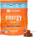 Mushie 100% Organic Cordyceps Hubové Gummy - 2000mg Cordyceps Militaris Nootropic for Energy & Immune Support with Vitamin D - Vegan, Gluten-free - 60 Count