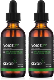 CLYOR Voice37 - Singers Voice Remedy - 2 Balíček Všetky prírodné bylinné hlasové posilňovacie Formula Lubricate Soothe a uľaviť horseness suché svrbenie hrdla - Zvýšiť spievanie a hovorenie - 2 oz - VOICE37