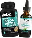 Cleanser Colon Detox & Chlorofyl Liquid Drops - 15 Day Colon Cleanse Pills with Ginger, Liquid Chloofyl Drops Odor Body Detox Interný Deodorant - Bowel Movement Supplements Intestinal Gut Podpora