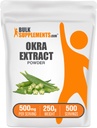 BulkSupplementments.com Okrový extrakt prášok - Okra doplnok, Zdroj vlákniny, bylinné doplnky - Vegan & Gluten Free, 500mg per Serving, 250g (8,8 oz) (Pack of 1)