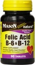 Mason Natural Folic Acid, B-6 & B-12 Tablety 90 ea (Pack of 2)