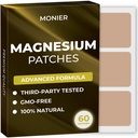Magnézium záplaty (Pack of 60) - 100% Natural Patch for Women and Men - s vápnikom - svalovina a kosti podporu, upokojujúce - Vylepšený vzorec