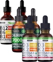 NUSAVA Jahodová ochutená D3 K2, Chlorofyl a vitamín B12 Tekuté kvapky Bundle - Silné kvapalné vitamíny pre srdce, energiu, mozog a imunitná podpora - non-GMO, bez lepidla, 2pk Každý