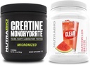 NutraBio Creatin Monohydrát, Neochutený, (150 g) a Clear Wheey Protein Isolát, (Watermelon Breeze) Dodatok Bundle 