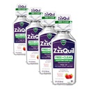 ZzzQuil, Nighttime Sleep Aid Liquid, ZADARMO alkoholu a umelých farbív, 50 mg difenhydramín HCl, No1 Sleep Aid Brand, Fall Asleep Fast, Non-Habit Forming, Ukľudňujúce Berry Flavor, 12 FL OZ (Pack of 4)