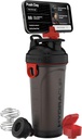 Hydra Cup JailBreak 28 oz Shaker fľaša pre bielkoviny Shakes, Shaker fľaša s rukoväťou a guľou Blender, Shaker Cup s telefónom držiakom pre vaše auto, cestovať na cestu, BPA zadarmo (čierna/červená)