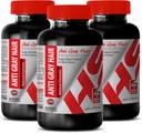 Kyselina listová s b12 - Anti šedivé vlasy Natural Formula - Podpora kože a nechtov (3 fľaše)