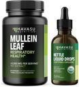 HAVASU NUTRITION Mullein Leaf Kapsule + Nettle Tekuté kvapky Respiračné zdravie Bundle
