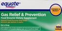 Equate Gas Relief & Prevention Food Enzyme Dietary Supplement, 100ct, V porovnaní s Beano