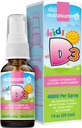 Nutrasumma Deti Vitamín D3 400 IU Sprej Bubble Gum Chuť 1oz- Prirodzene vysoká absorpčná rýchlosť podporuje Bone Boosts Imunitný systém Vitamín Supplement