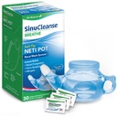 SinuCleanse Soft Tip Neti Pot Nasal Wash System, Reliefs Nasal Kongescia kvôli chladu a chrípky, suchý vzduch, alergie, 30 All-Natural Saline Pakets, Made in USA