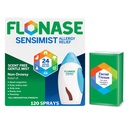 Flonase Sensimist alergia úľava nosový sprej - non-Drowsy 24HR Dlhá Trvalá Alergická úľava s jemným, scent-free hmla - 120 sprejov Plus Bonusové balenie tkanív