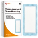 Carbou Super Absorbent rán prezliekanie Pads 4"x 8," 10 Individuálne balenie, Non Adhezive Absorbent Bandáže pre starostlivosť o rany, mäkké vysoko absorpčné šaty, Non Stick Gauze Pads pre rany