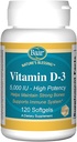 Baar Vitamín D-3 Softgels, 5 000 IU, 120 Softgels