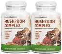 Rastlinná výživa Hubový komplex 700 mg až 1400mg. Päť najmocnejších húb - Lions Mane, Reishi, Chaga, Maitake, Shiitake - podporuje imunitné zdravie, nootropný mozog zdravie pre pamäť a zameranie