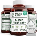 Natural Nutra Super Fiber Supplement, Podporuje trávenie a kardiovaskulárne zdravie, Správa hmotnosti, chráni zdravie pokožky, Boost Heart Health a imunitný systém, Non GMO, Gluten Free, Vegan, 100 Vegan