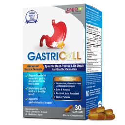 LABO Nutrition GASTRICELL - Acid reflux, pálenie záhy, opakované žalúdočné discomfort, prírodná obrana proti žalúdočnej tiesni 30 kapsúl