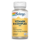 SOLARAY vitamín B komplex 100 mg - Cellular Energy, Nerve and Heart Health Support - Supplies All 8 B Complex Vitamins - Vitamin B12, B1, B2, B3, B6, Niacin, Folic Acid and Biotin - Vegan, 50 Servings