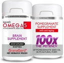 Nano granátové jablko Supplement KLINICKY preukázané (2-Mesiac dodávky) Mozog doplnky s Anti Aging, Pamäťové pilulky, Omega 5 granátové jablko Supplement, 2 fľaše 60ct Každá