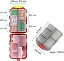 Týždenné cestovné pilulky Organizátor Box, 10 Kompartmenty Malá Fold Medicine Case Holder, Daily AM Morning Night Pocket Travel Capsule Dispenser for Vitamin, Fish Oil, Supplement, Tablet, Grey