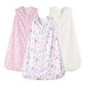 PHF 3 balenie teplé Micro-Fleece Baby spánok vrece 6-12 mesiacov, mäkké dieťa nosiť prikrývky, 2-Way zips spiace vrecká, pohodlné batoľa spať vrece pre dievčatá, stredná veľkosť, Butterfly