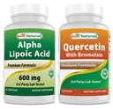 Najlepšie prírodné Alpha kyselina lipoová 600 mg & Quercetin s hypromelóza