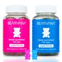 BEARVANA Top & Peach Support Combo Pack Gummy pre ženy 9 Bylinné výťažky vrátane senovky gréckej, Maca & Feen