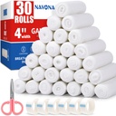 Navona Gauze Rolls 30 Balenie, 4 v x 4.1 Yards, Individuálne rolované Gauze, Mammy Wrap, Premium Gauzes Wrap Roll pre rany
