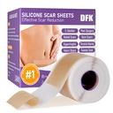 Silikónové zjazvené listy, silikónové zjazvené pásky (1.6"x 79" roll-2M), opakovane použiteľné profesionálne zjazvené silikónové pásiky, mäkké silikónové zjazvenia pre chirurgické jazvy, keloidné, akné jazvy, jazva, C-trieda