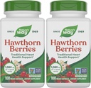 Nature's Way Herbal Hawthorn Berries, Traditional Heart Health Support*, 100 Vegan Capsulas (Backaging May Vary) (Pack of 2)