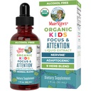 MaryRuth Organics Kids Brain Doplnky pre pamäť a zameranie, USDA Organic Drops with Ginkgo Biloba, Rhodiola Root & Licorice Root, Focus & Attention, Calm, Vegan, Non-GMO, Gluten Free, 30 Servings