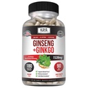 Kaya Naturals Red Panax Ginseng + Ginkgo Biloba - Nootropic Brain Supplement - Cognitive and Concentration Support - Mozog Booster, Focus, and Memory Supplement - 180 Kapsule